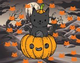 Un gatito de Halloween