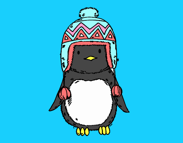 Bebé pingüino con gorrito