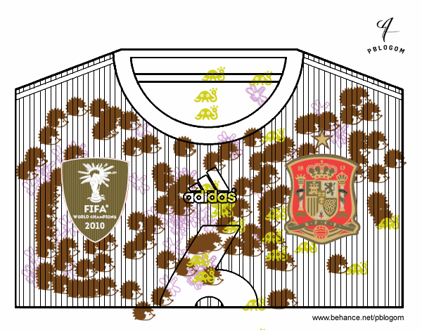 Camiseta del mundial de fútbol 2014 de España