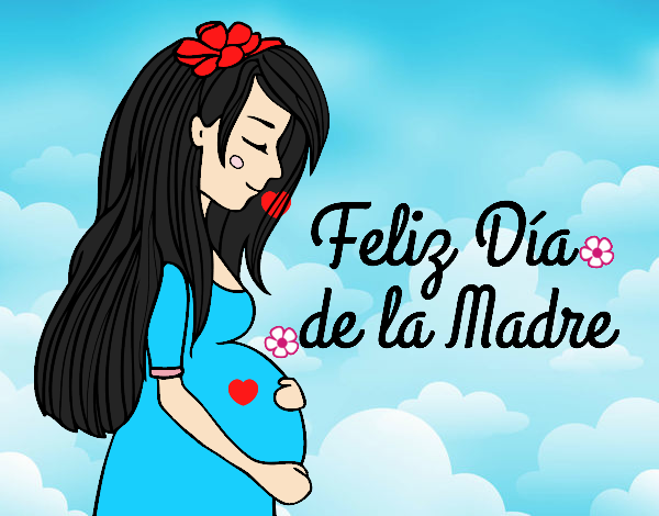 Mamá embarazada en el día de la madre