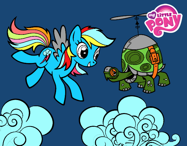 Rainbow Dash y la tortuga tanque