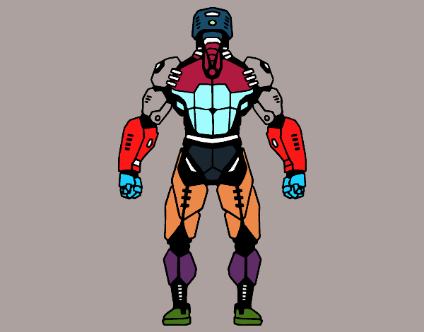 Robot luchador de espaldas