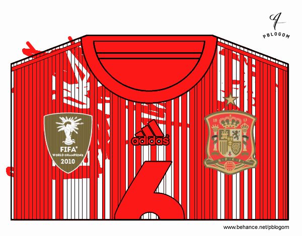 Camiseta del mundial de fútbol 2014 de España