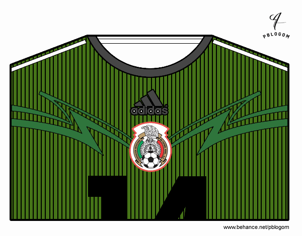 Camiseta del mundial de fútbol 2014 de México