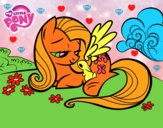 Fluttershy con un conejito