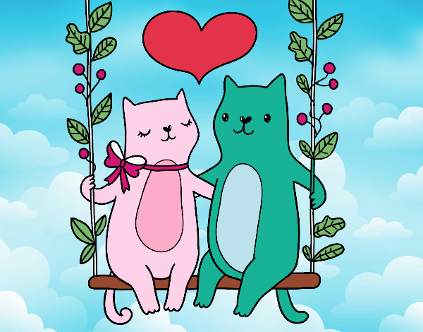 Gatitos enamorados