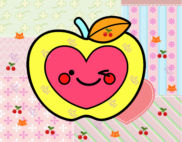manzana de corazón 
