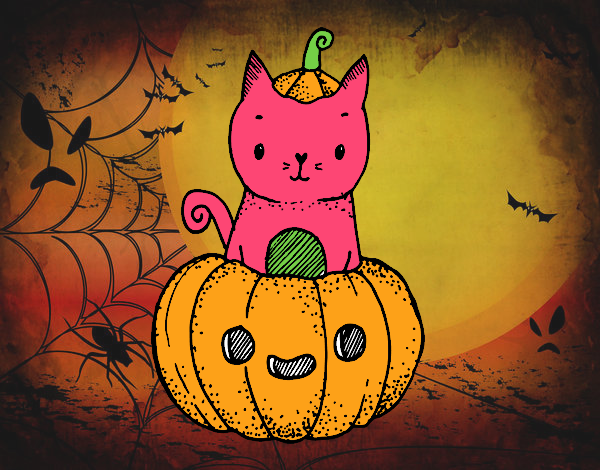 Un gatito de Halloween