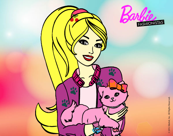 Barbie con su linda gatita