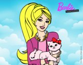 Barbie con su linda gatita