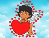 Cupido y un corazón