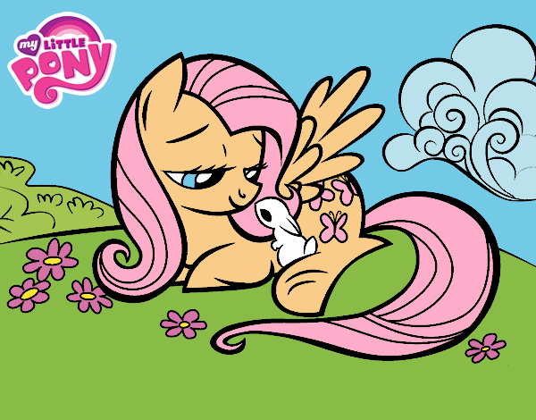 Fluttershy con un conejito