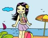 Niña en la playa