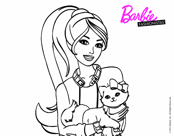 Barbie para colorear discount facil