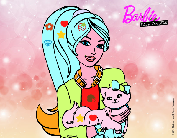 Barbie con su linda gatita