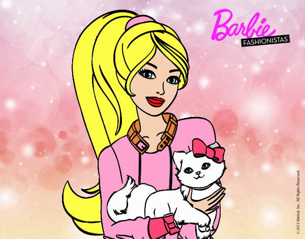 Barbie con su linda gatita