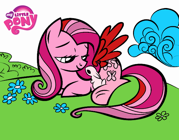 Fluttershy con un conejito