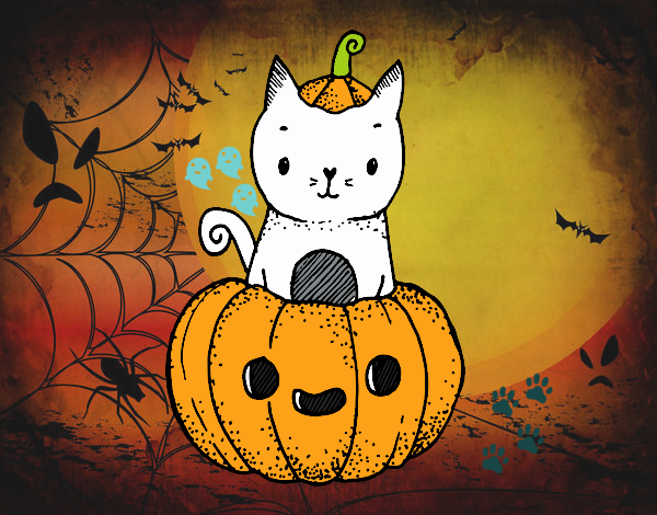 Un gatito de Halloween