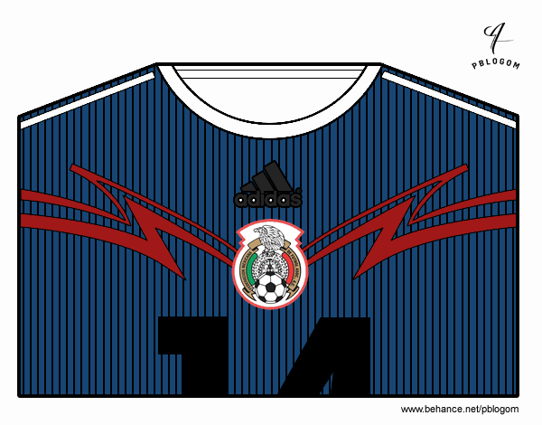 Camiseta del mundial de fútbol 2014 de México