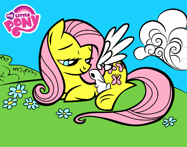 Fluttershy con un conejito