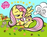 Fluttershy con un conejito