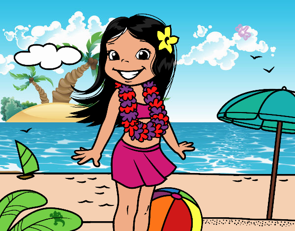 Niña en la playa