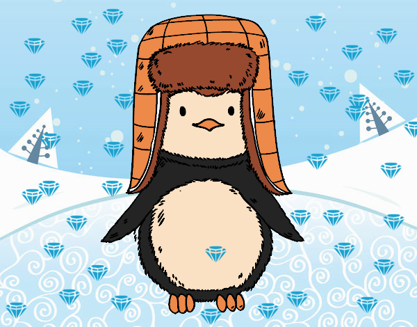 Pingüino con gorro