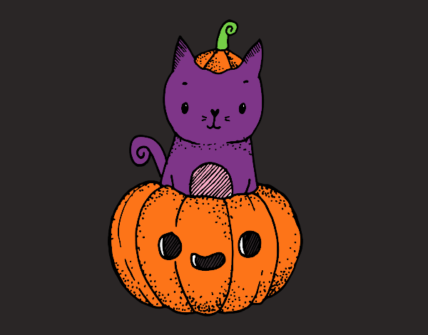 Un gatito de Halloween