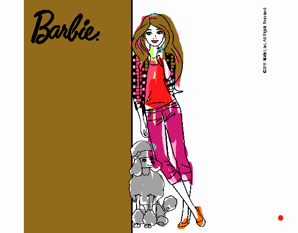 Barbie con cazadora de cuadros