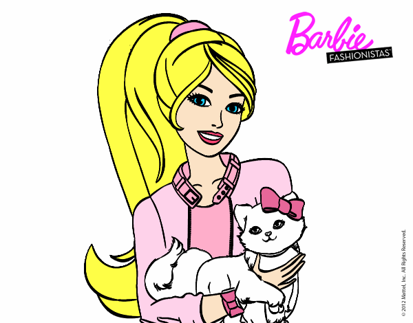 Barbie con su linda gatita