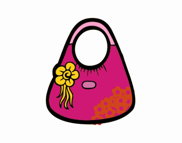 Bolso de asas con flor