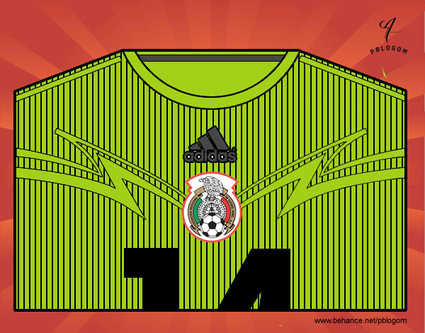 Camiseta del mundial de fútbol 2014 de México