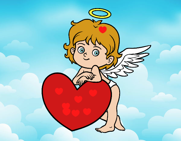 Cupido y un corazón