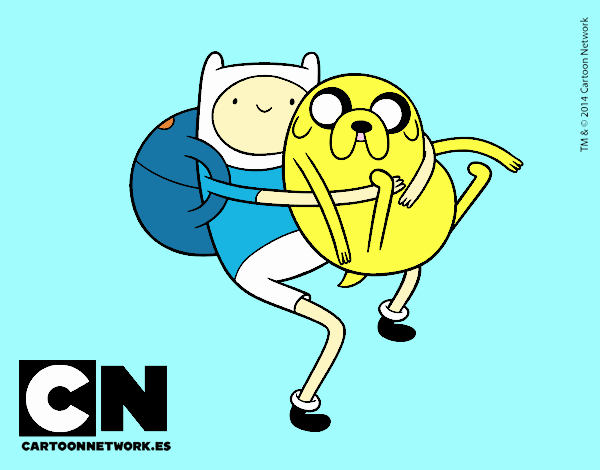 Finn y Jake abrazados