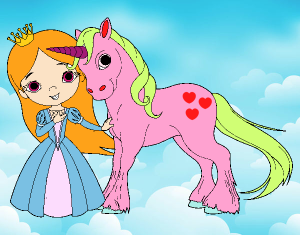 Princesa y unicornio