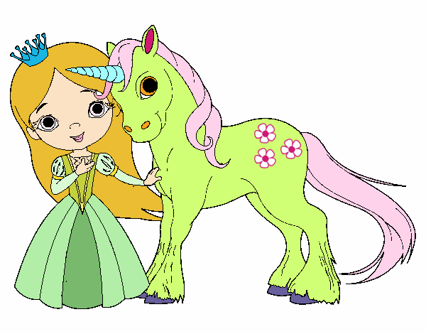 Princesa y unicornio