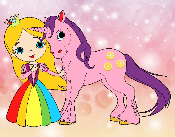 Princesa y unicornio