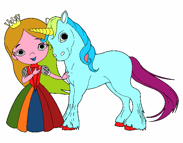 Princesa y unicornio