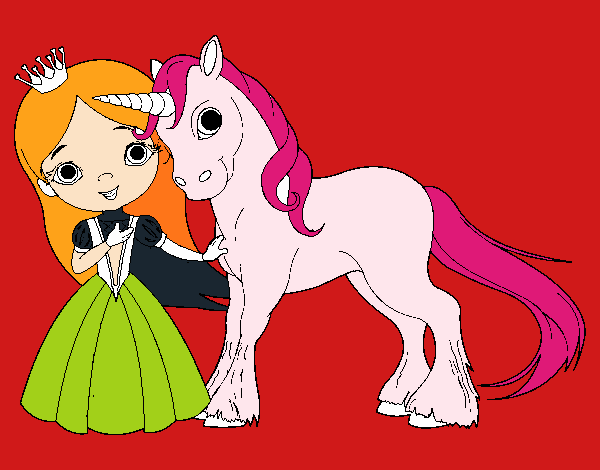 Princesa y unicornio