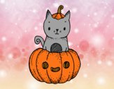 Un gatito de Halloween