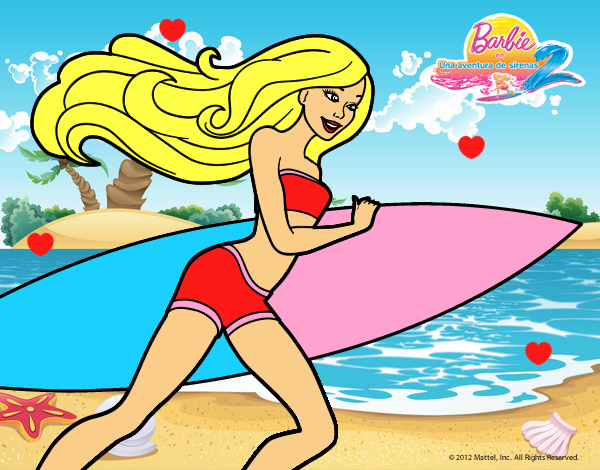 Barbie corre al agua