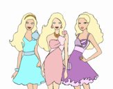 Barbie y sus amigas vestidas de fiesta