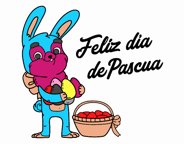 Conejo con muchos huevos de Pascua