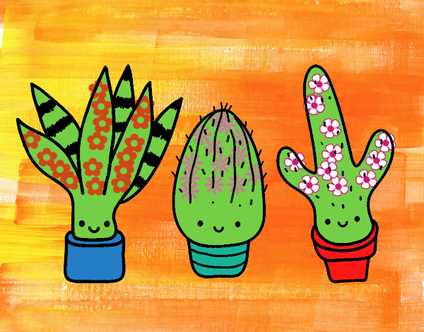 Dibujo De Mini Cactus Pintado Por En Dibujos Net El D A A Las