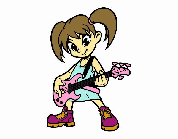 Niña con guitarra eléctrica