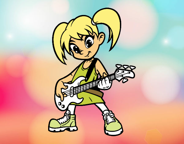 Niña con guitarra eléctrica