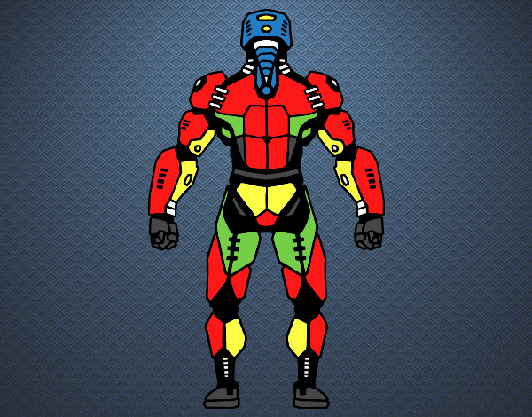 Robot luchador de espaldas