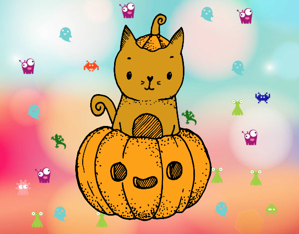 Un gatito de Halloween