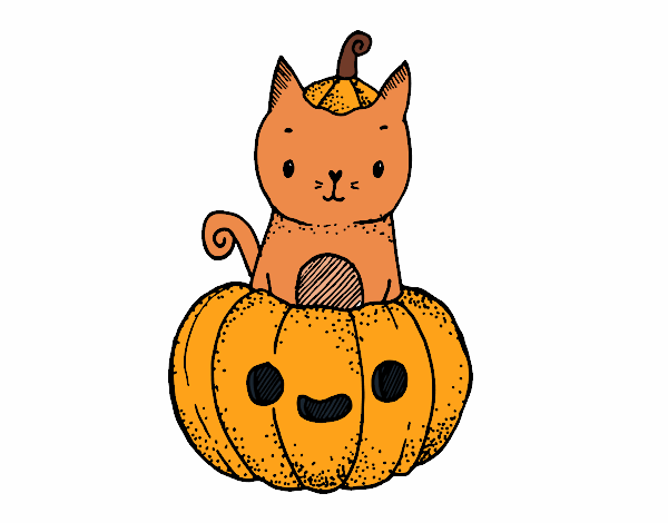 Un gatito de Halloween