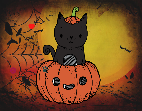 Un gatito de Halloween